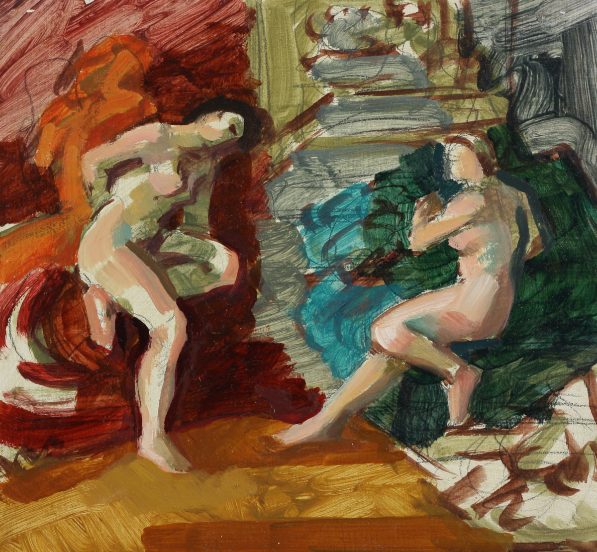 Melissa & Bradamante; oil on board, 23 x 25 cm, 2017
